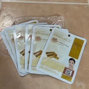 NWT 7 DERMAL Korea Gold Collagen Essence Facial Masks